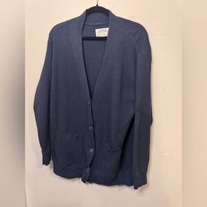 REI Co-op 100% Cotton Knit Cardigan – Navy Blue Waffle Knit Button-Up